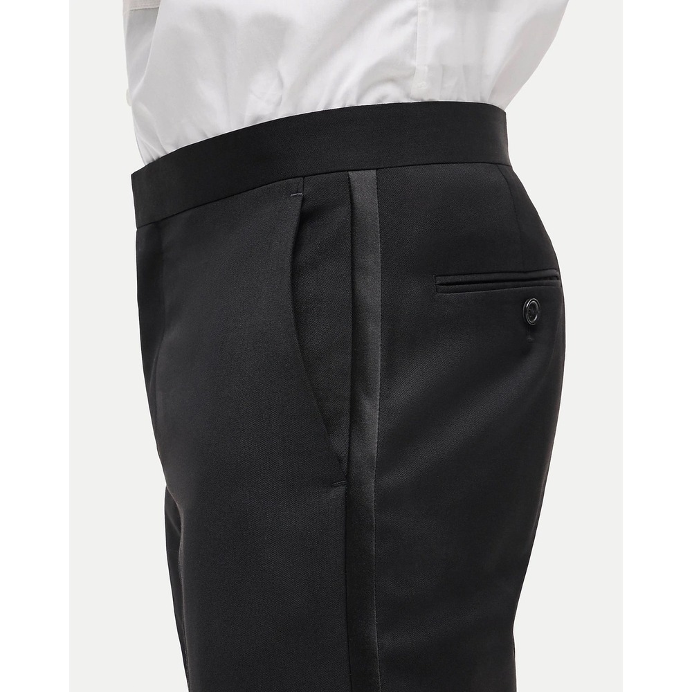 J.Crew Mens 31x30 Ludlow Tuxedo Pants Black Wool Satin Stripe 17555 NEW